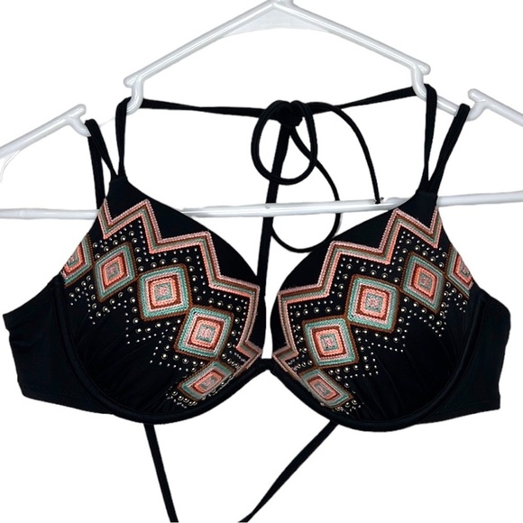 Shade & Shore Other - Shade & Shore Black and Multicolor Bikini Top